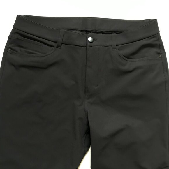 Lululemon ABC Classic Fit Commission Trouser Pants Mens 34 Black Warpstreme - Picture 5 of 13